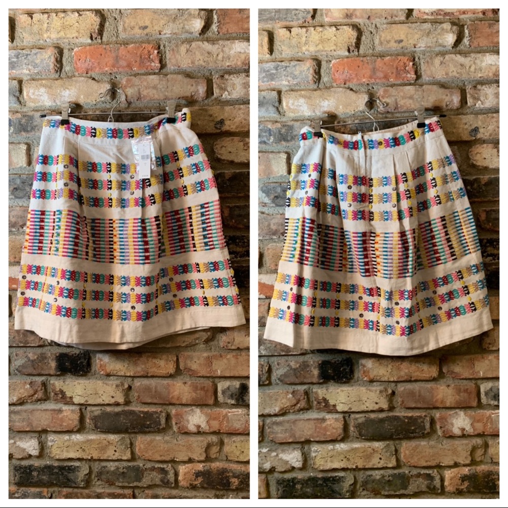 🆕NWT rare Anthropologie Rainbow Beaded Skirt - Picture 2 of 8